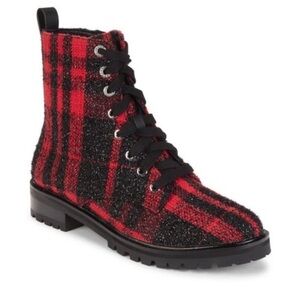 Kate Spade Red and Black Combat Boots Size 7 NWOT ( S - 12)